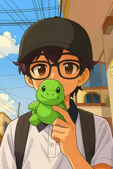 imagen de perfil con monito verde